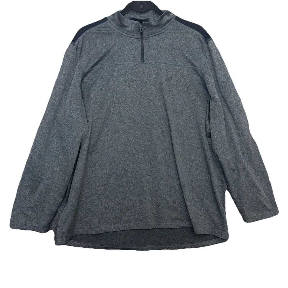 Spyder Active 1/4 Zip Pullover Shirt Mens Gray Stretch Athletic ProWeb XL